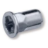 Blindnietmutter Flachkopf, Sechskant-Rundschaft, M6x17 verz.